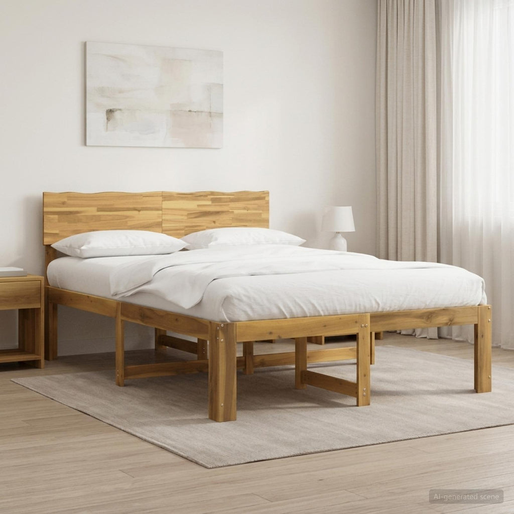 vidaXL Podwójna rama łóżka z wezgłowiem ROSTOCK Biały 160 x 200 cm