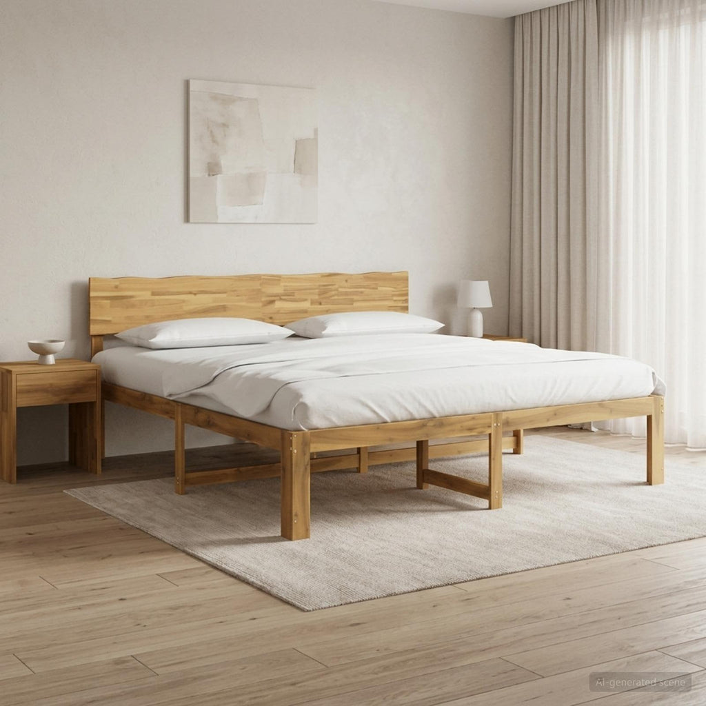 vidaXL Podwójna rama łóżka z wezgłowiem ROSTOCK Biały 180 x 200 cm