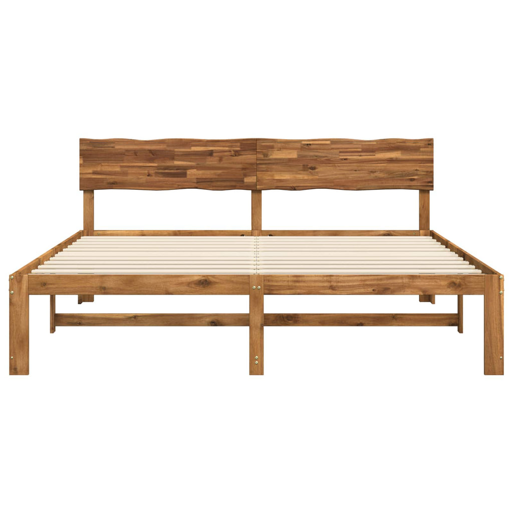 vidaXL Podwójna rama łóżka z wezgłowiem ROSTOCK naturalny 200 x 200 cm