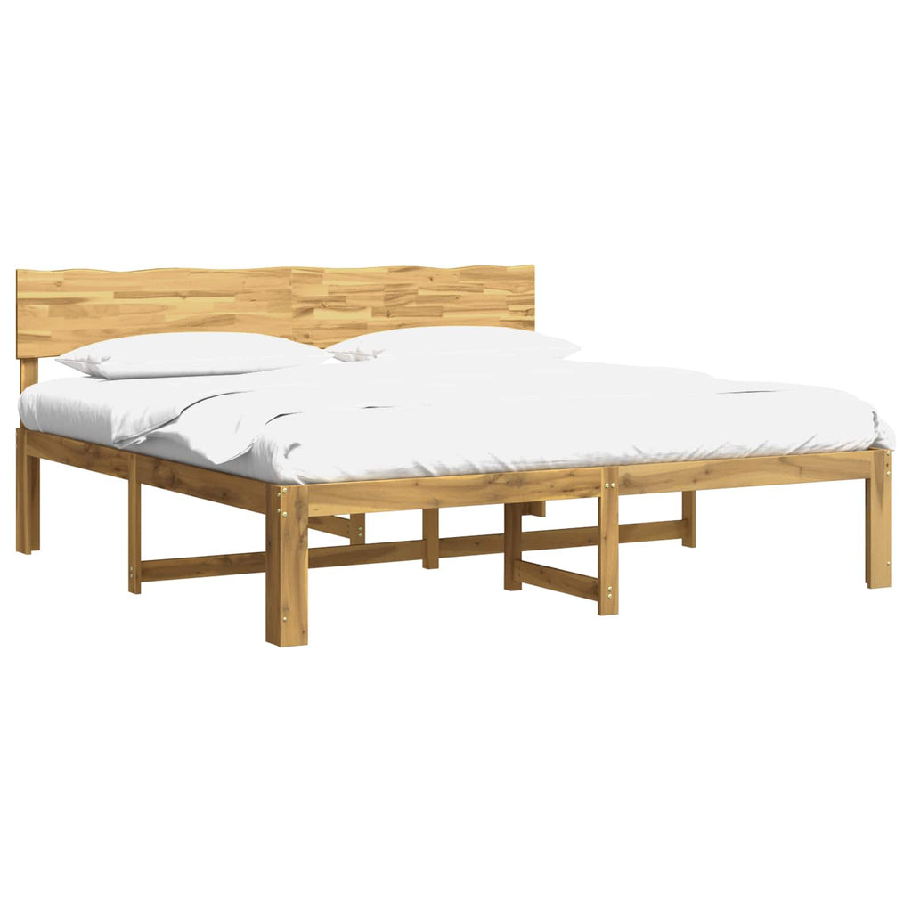 vidaXL Podwójna rama łóżka z wezgłowiem ROSTOCK Biały 200 x 200 cm