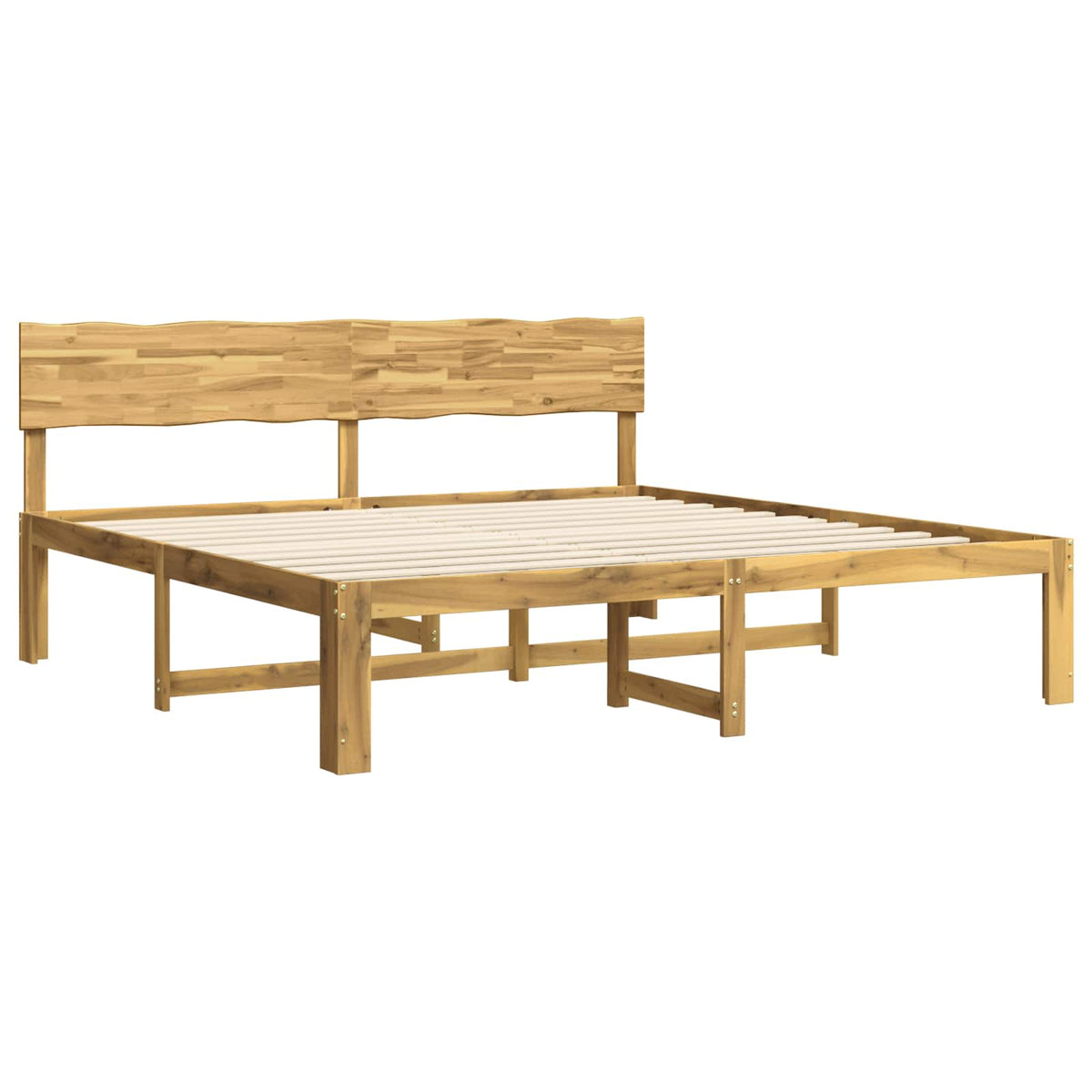 vidaXL Podwójna rama łóżka z wezgłowiem ROSTOCK Biały 200 x 200 cm