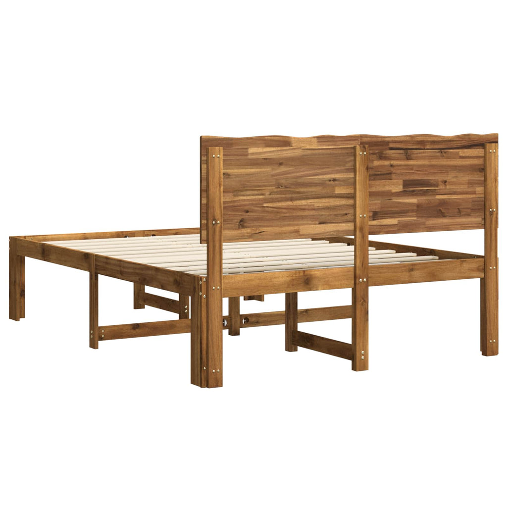 vidaXL Podwójna rama łóżka z wezgłowiem ROSTOCK naturalny 135 x 190 cm