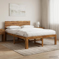 vidaXL Podwójna rama łóżka z wezgłowiem ROSTOCK naturalny 140 x 190 cm