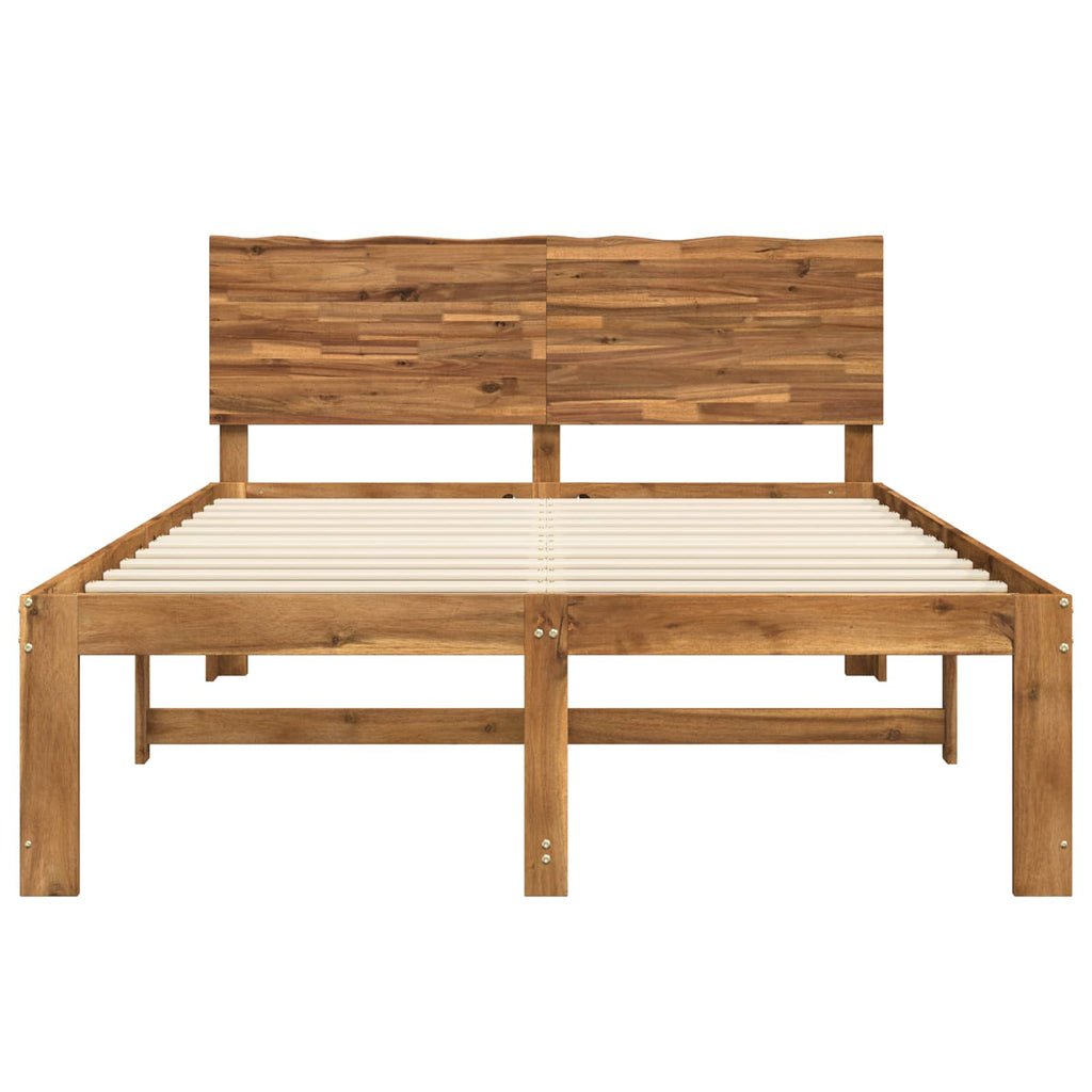 vidaXL Podwójna rama łóżka z wezgłowiem ROSTOCK naturalny 140 x 190 cm