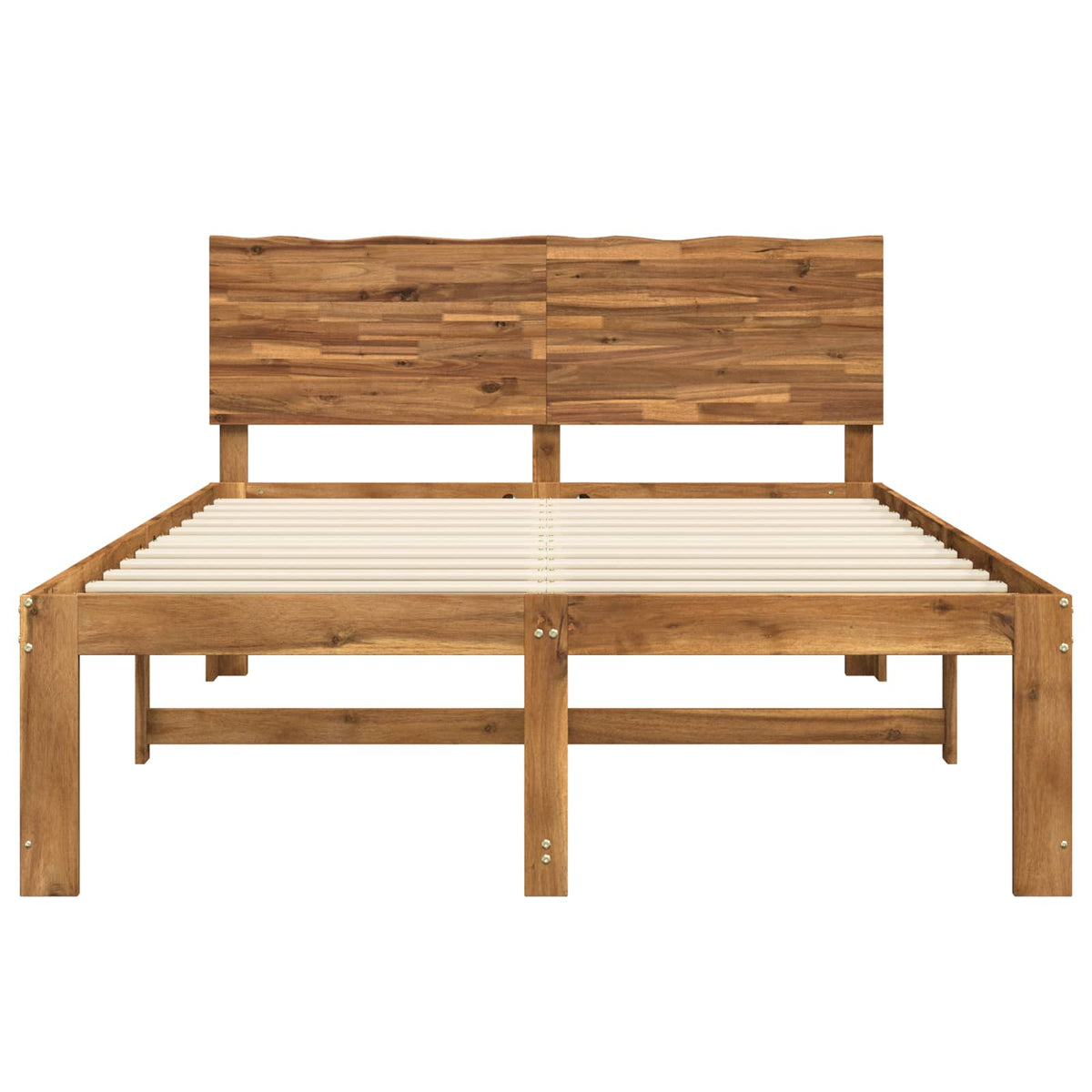 vidaXL Podwójna rama łóżka z wezgłowiem ROSTOCK naturalny 140 x 190 cm