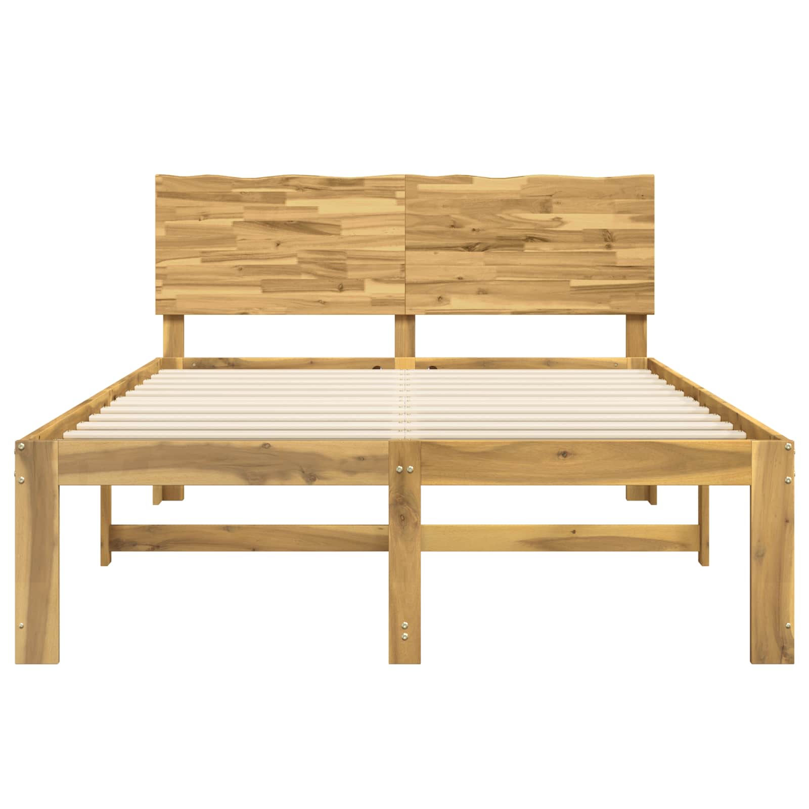 vidaXL Podwójna rama łóżka z wezgłowiem ROSTOCK Biały 160 x 200 cm