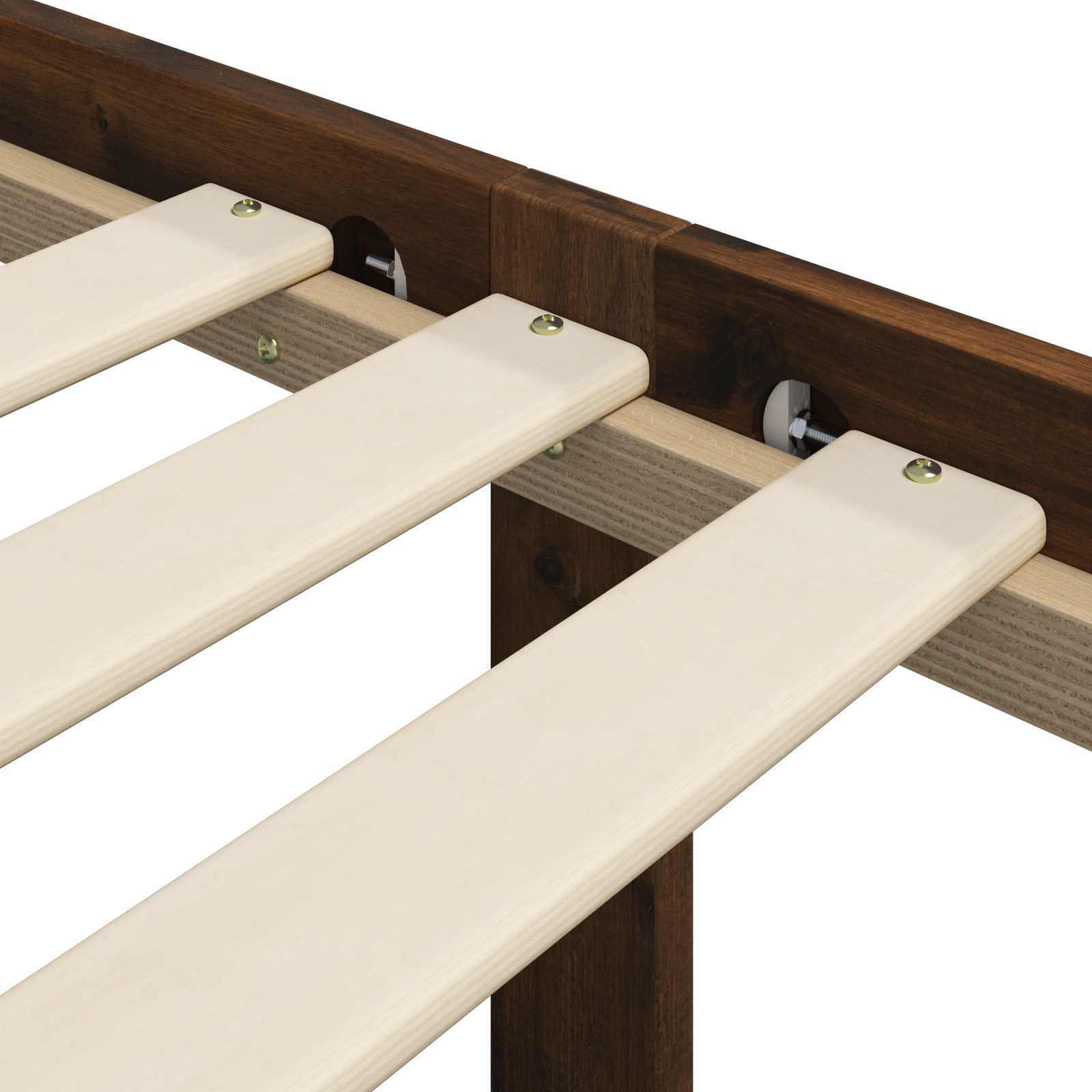 vidaXL Podwójna rama łóżka z wezgłowiem ROSTOCK Ciemny brąz