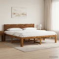 vidaXL Podwójna rama łóżka z wezgłowiem ROSTOCK naturalny 200 x 200 cm