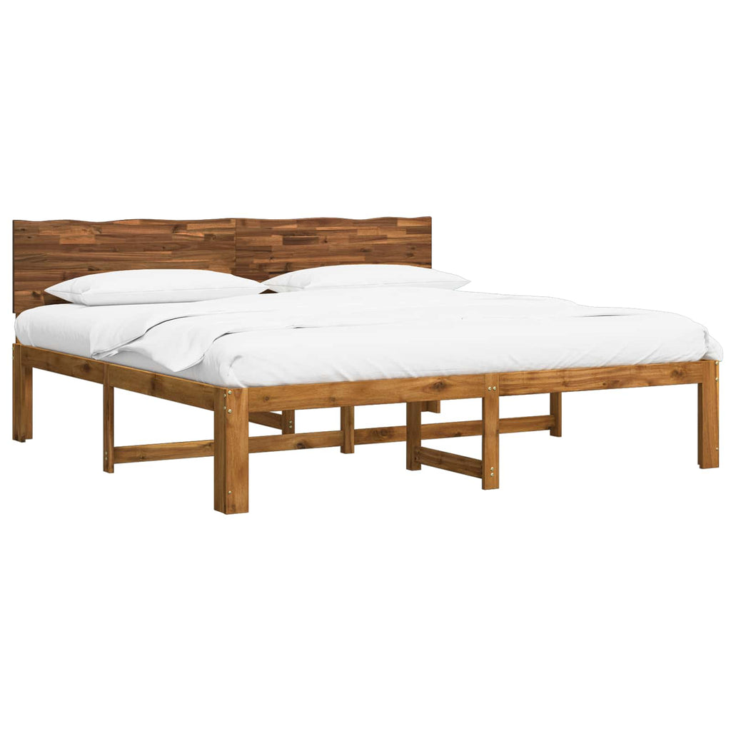 vidaXL Podwójna rama łóżka z wezgłowiem ROSTOCK naturalny 200 x 200 cm