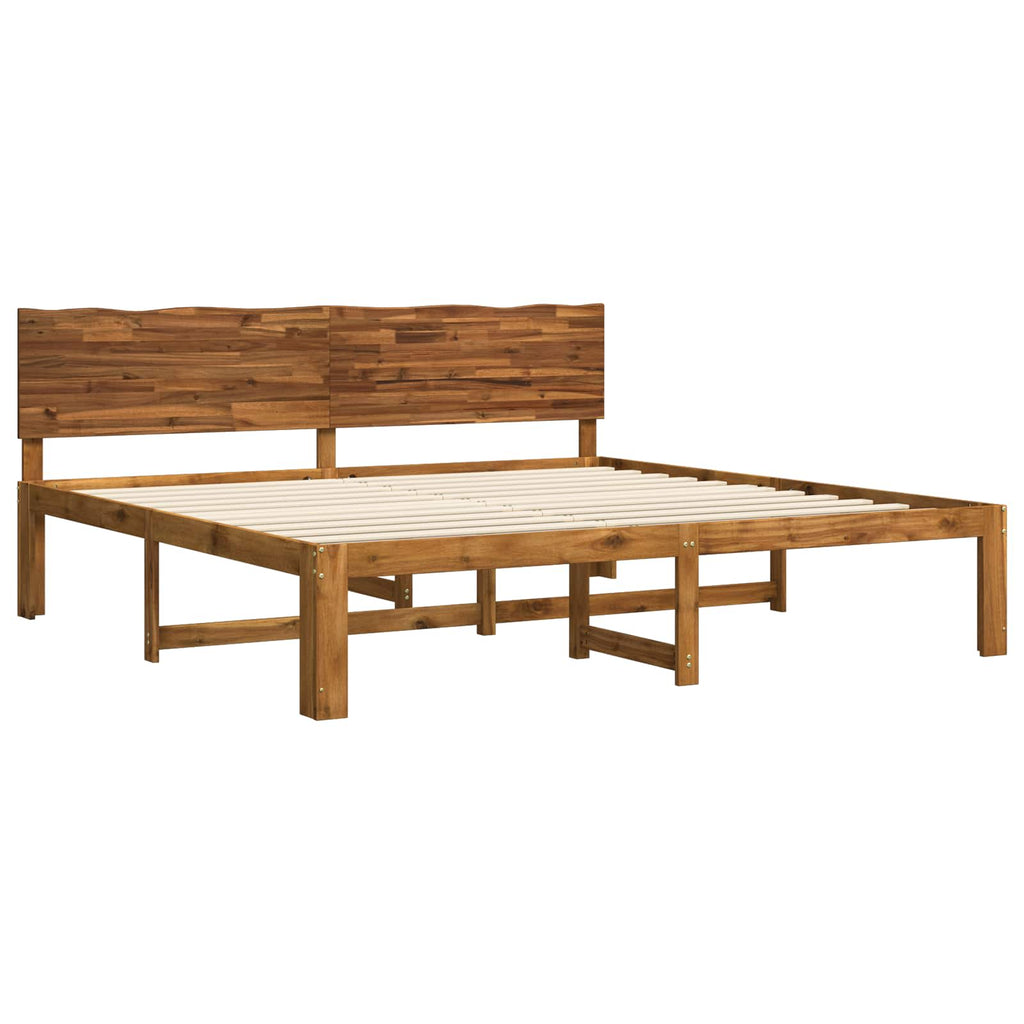 vidaXL Podwójna rama łóżka z wezgłowiem ROSTOCK naturalny 200 x 200 cm