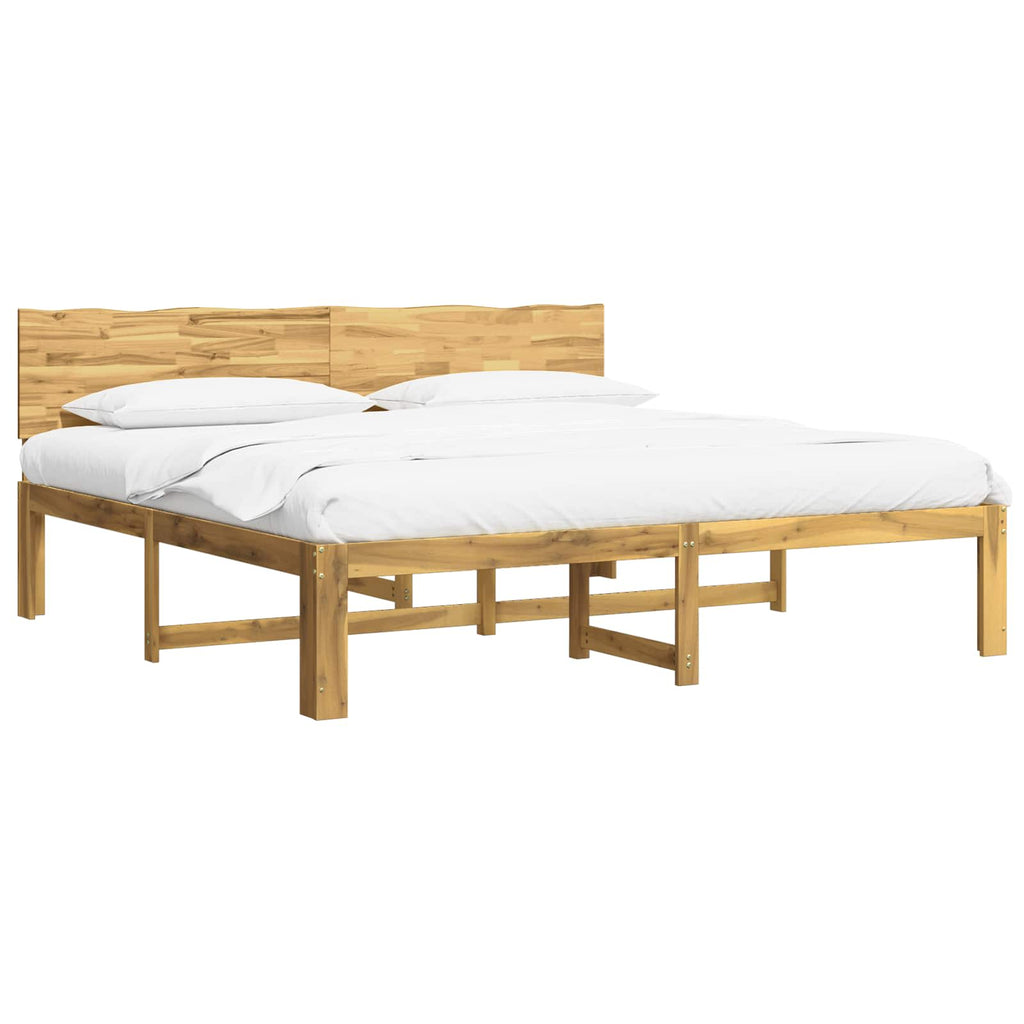 vidaXL Podwójna rama łóżka z wezgłowiem ROSTOCK Biały 200 x 200 cm