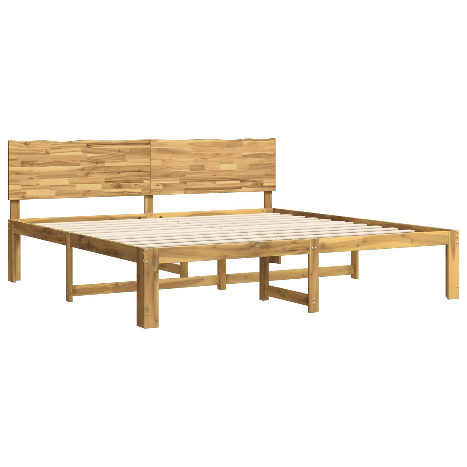 vidaXL Podwójna rama łóżka z wezgłowiem ROSTOCK Biały 200 x 200 cm