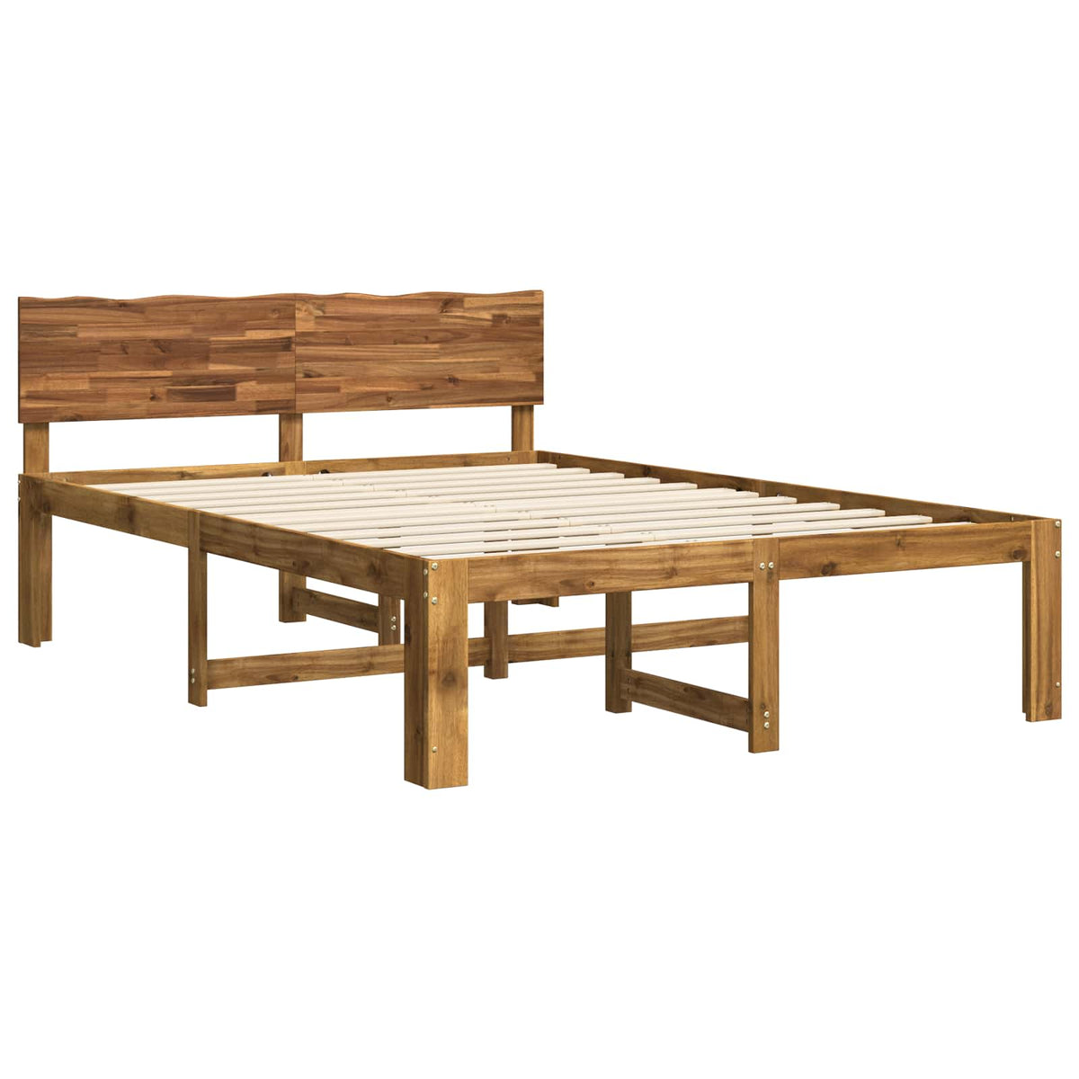 vidaXL Podwójna rama łóżka z wezgłowiem ROSTOCK naturalny 150 x 200 cm
