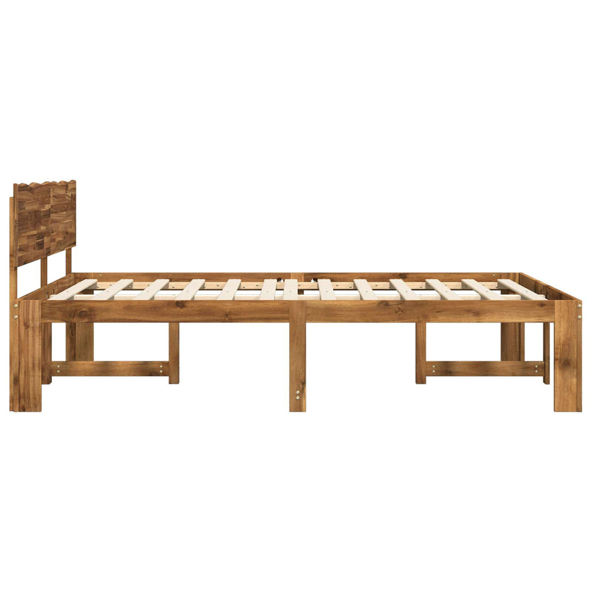 vidaXL Podwójna rama łóżka z wezgłowiem ROSTOCK naturalny 150 x 200 cm
