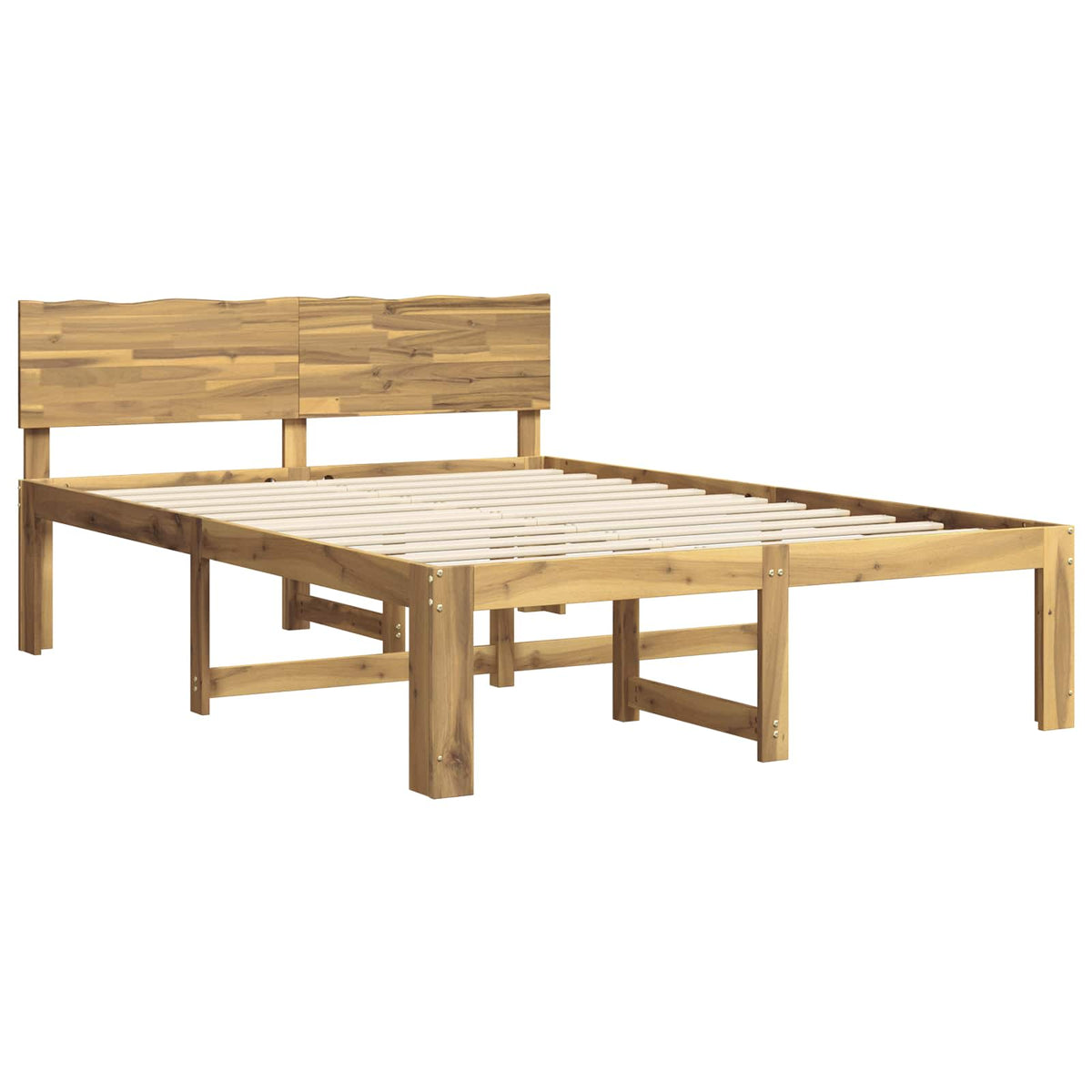 vidaXL Podwójna rama łóżka z wezgłowiem ROSTOCK Biały 150 x 200 cm