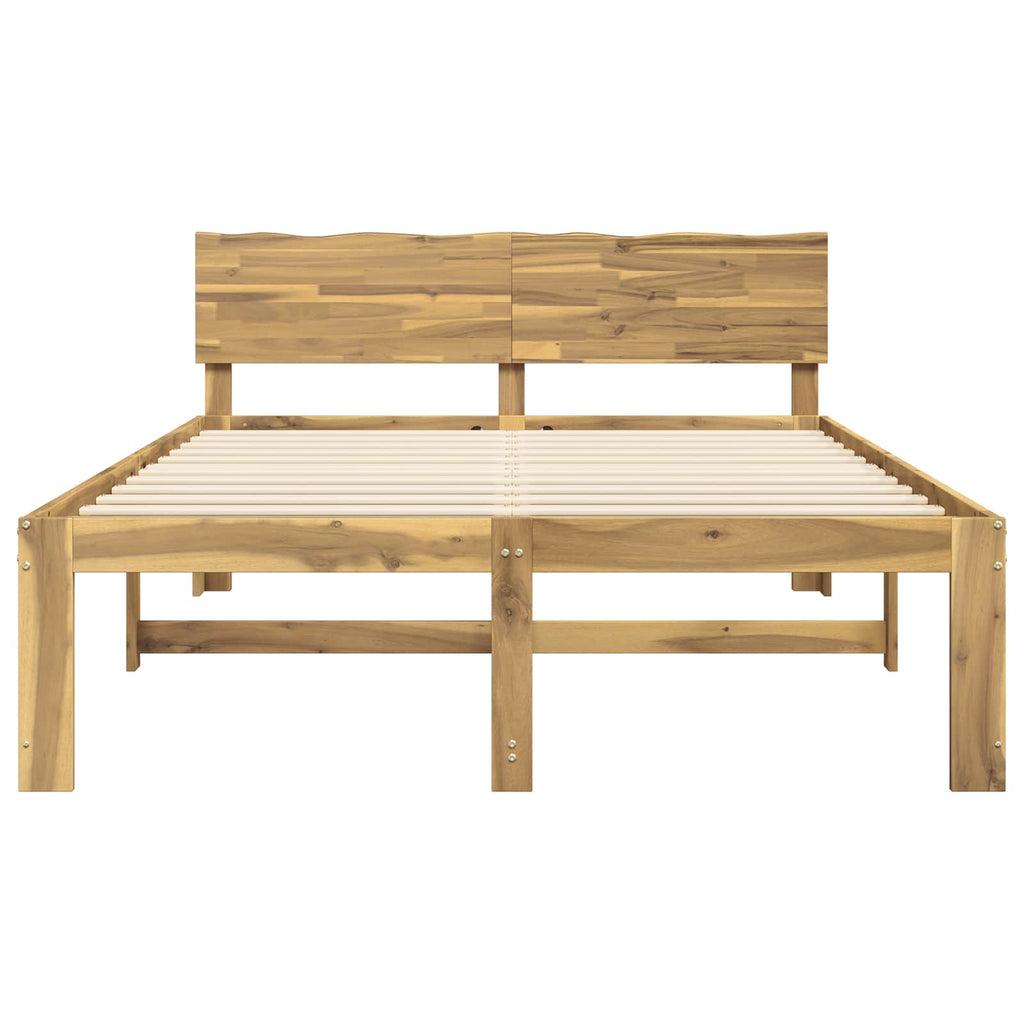 vidaXL Podwójna rama łóżka z wezgłowiem ROSTOCK Biały 150 x 200 cm