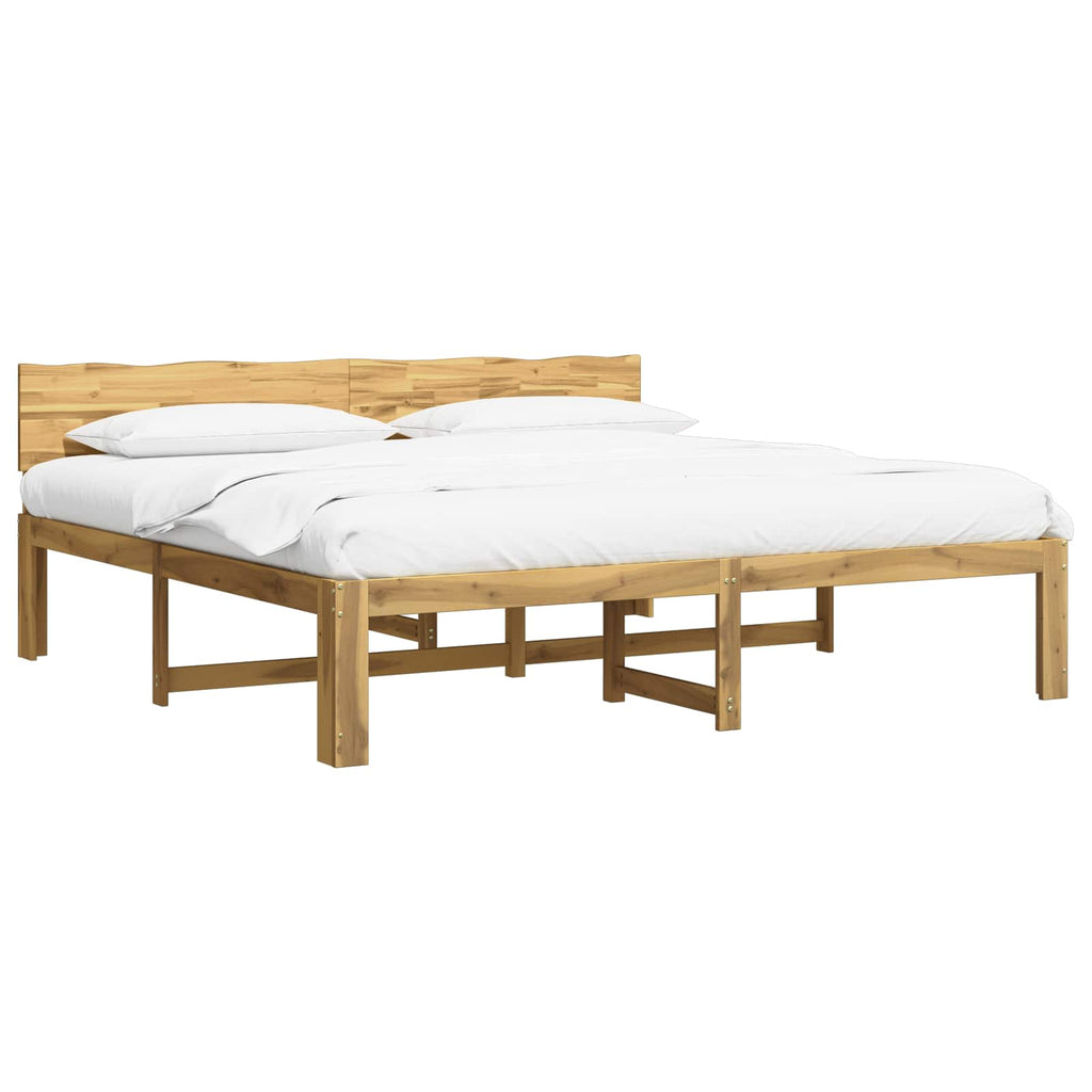 vidaXL Podwójna rama łóżka z wezgłowiem ROSTOCK Biały 180 x 200 cm