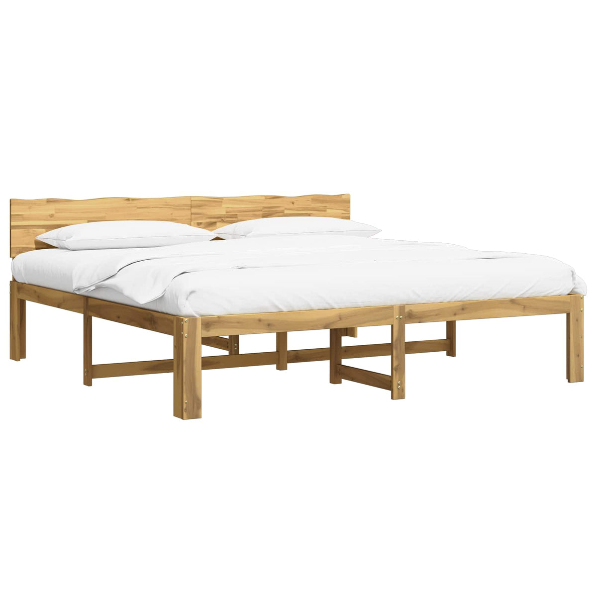 vidaXL Podwójna rama łóżka z wezgłowiem ROSTOCK Biały 180 x 200 cm