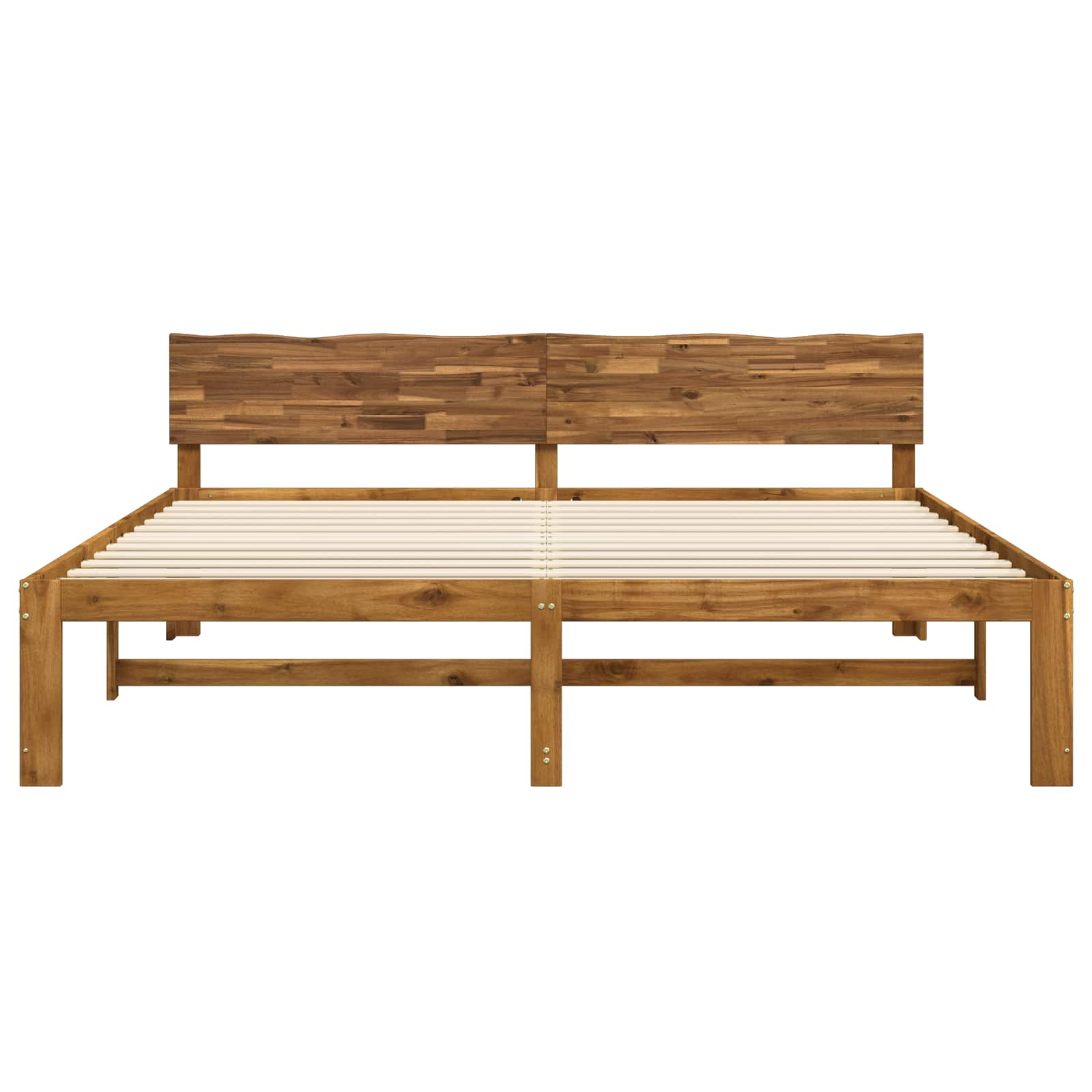 vidaXL Podwójna rama łóżka z wezgłowiem ROSTOCK naturalny 200 x 200 cm