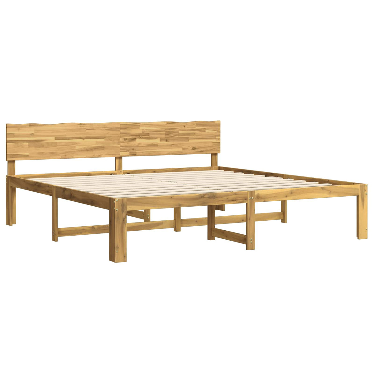 vidaXL Podwójna rama łóżka z wezgłowiem ROSTOCK Biały 200 x 200 cm