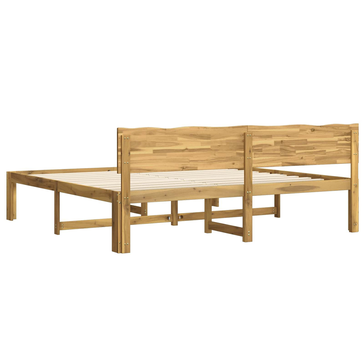 vidaXL Podwójna rama łóżka z wezgłowiem ROSTOCK Biały 200 x 200 cm