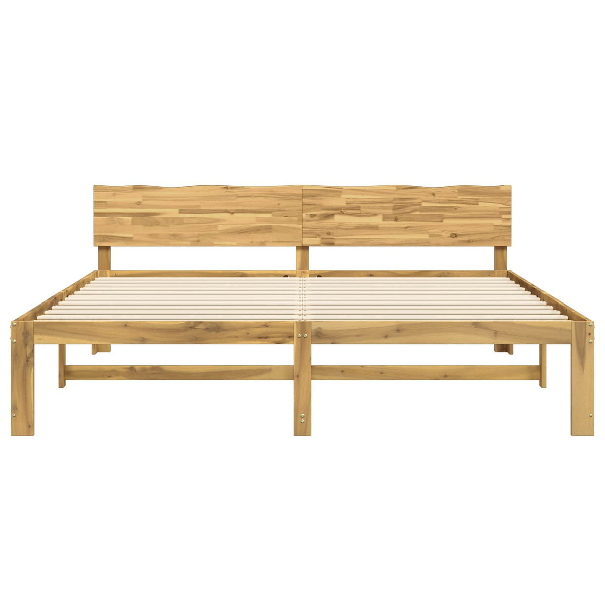 vidaXL Podwójna rama łóżka z wezgłowiem ROSTOCK Biały 200 x 200 cm