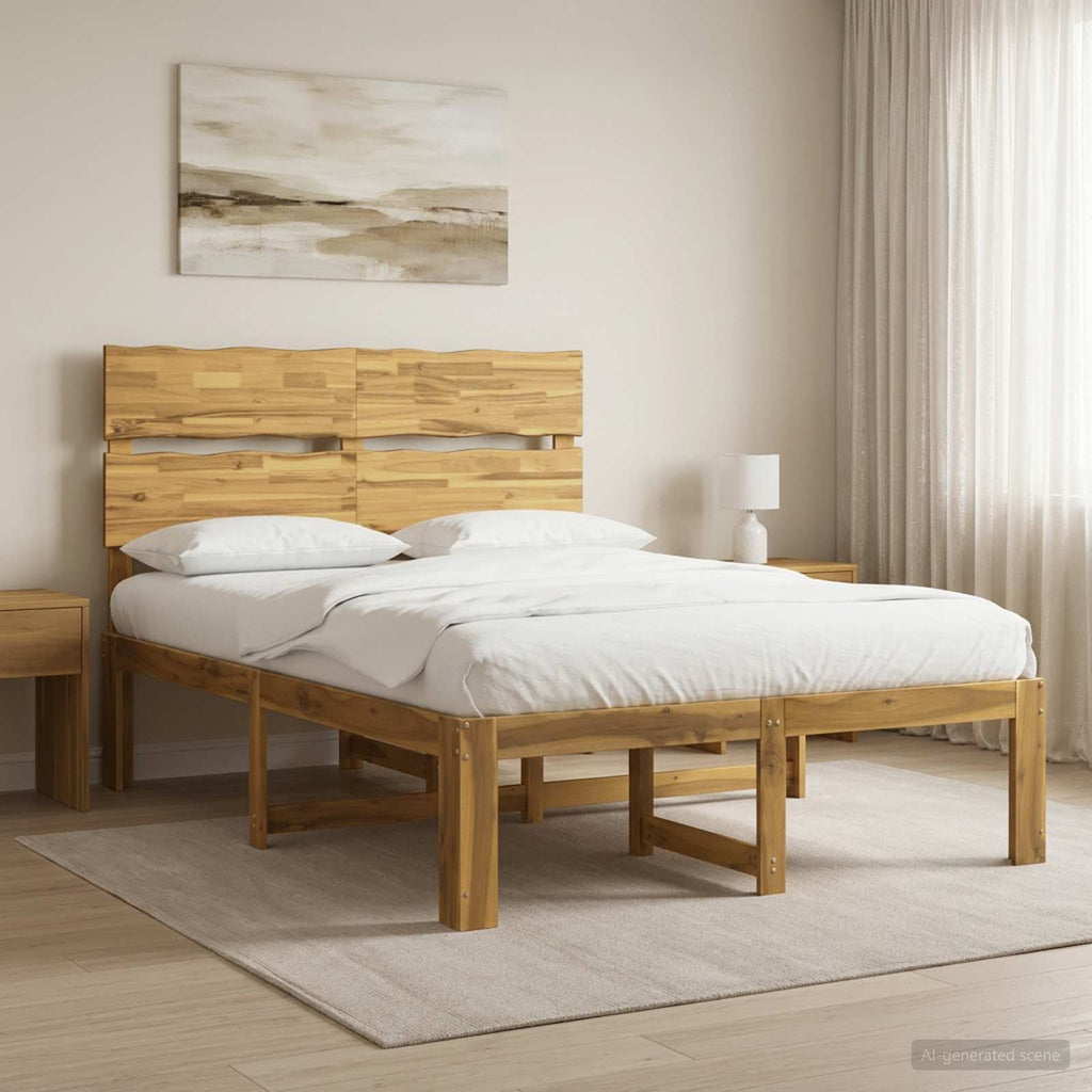 vidaXL Podwójna rama łóżka z wezgłowiem ROSTOCK Biały 120 x 190 cm