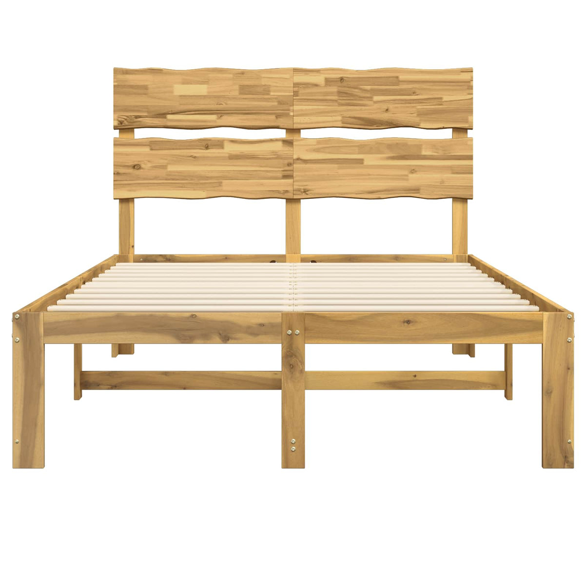 vidaXL Podwójna rama łóżka z wezgłowiem ROSTOCK Biały 135 x 190 cm
