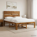 vidaXL Podwójna rama łóżka z wezgłowiem ROSTOCK naturalny 140 x 190 cm