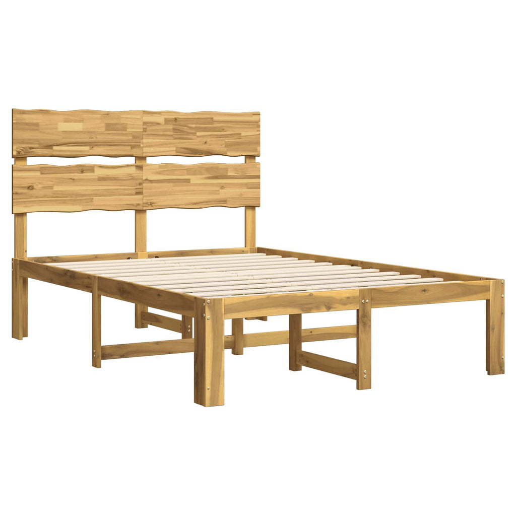 vidaXL Podwójna rama łóżka z wezgłowiem ROSTOCK Biały 140 x 190 cm