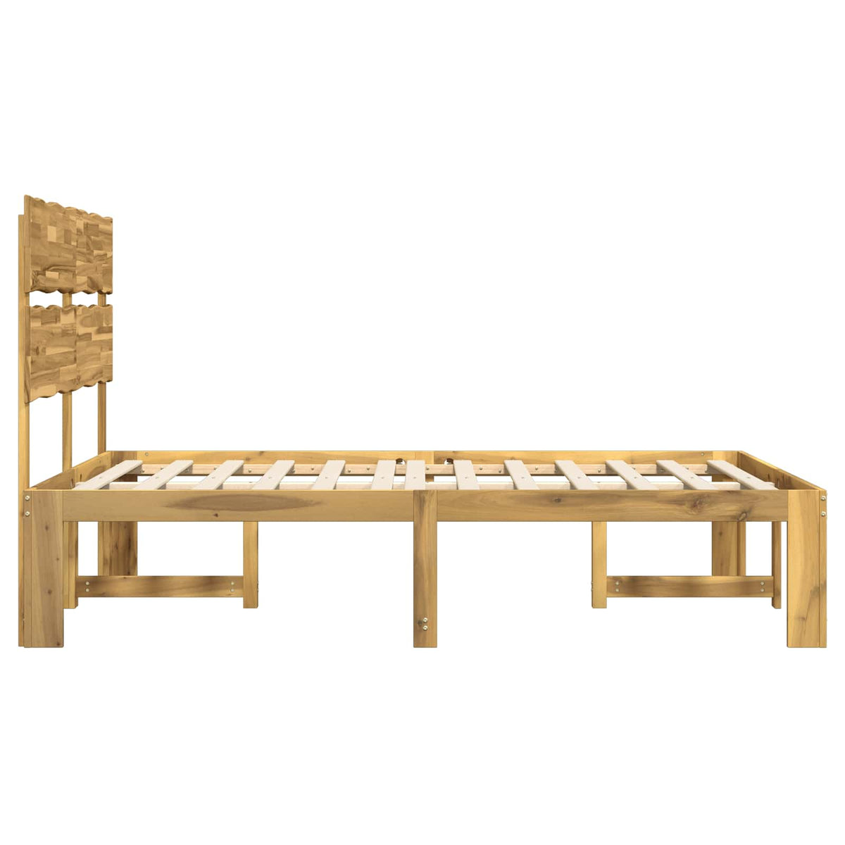vidaXL Podwójna rama łóżka z wezgłowiem ROSTOCK Biały 140 x 200 cm