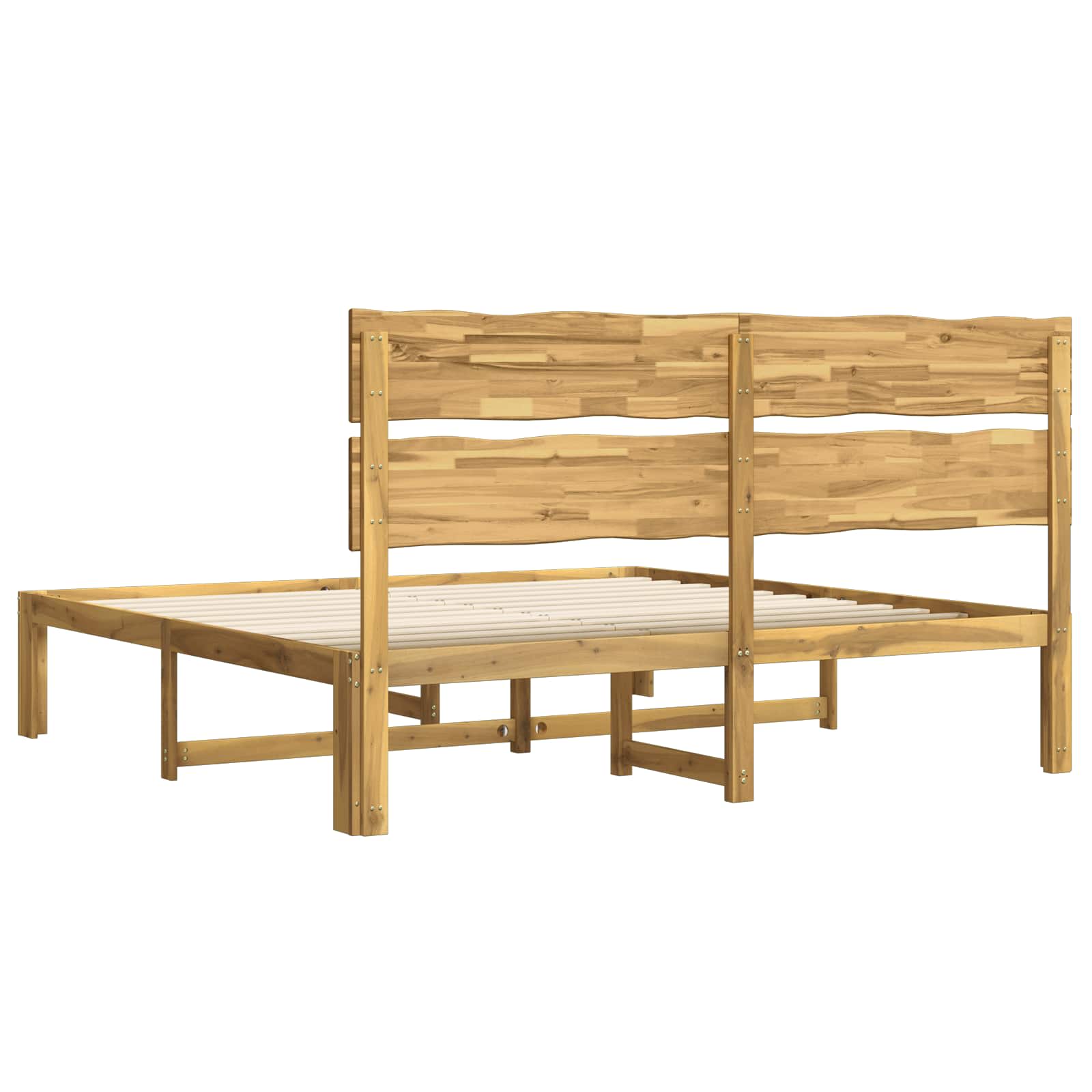 vidaXL Podwójna rama łóżka z wezgłowiem ROSTOCK Biały 180 x 200 cm