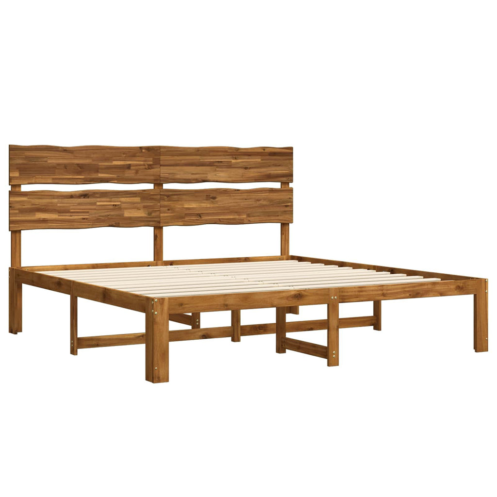 vidaXL Podwójna rama łóżka z wezgłowiem ROSTOCK naturalny 200 x 200 cm
