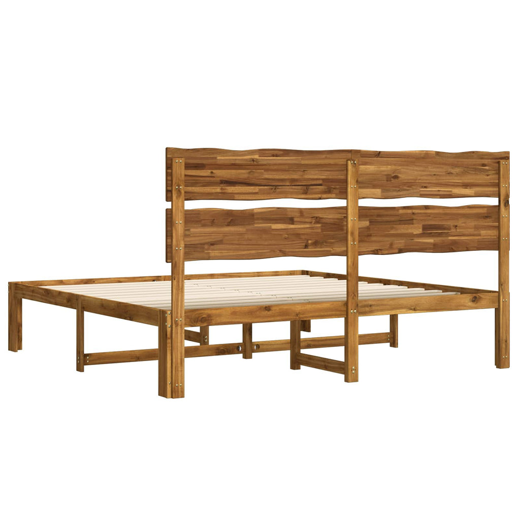 vidaXL Podwójna rama łóżka z wezgłowiem ROSTOCK naturalny 200 x 200 cm