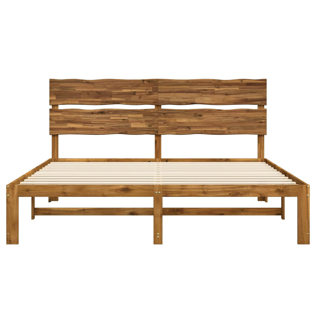vidaXL Podwójna rama łóżka z wezgłowiem ROSTOCK naturalny 200 x 200 cm