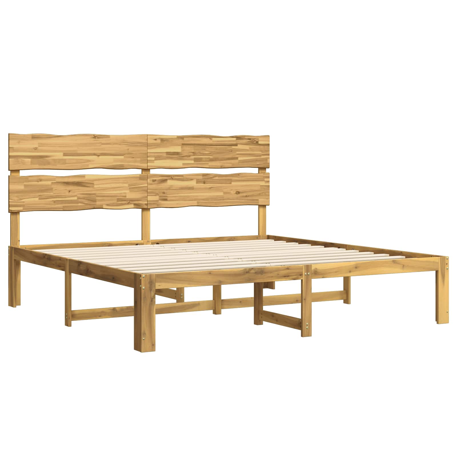 vidaXL Podwójna rama łóżka z wezgłowiem ROSTOCK Biały 200 x 200 cm