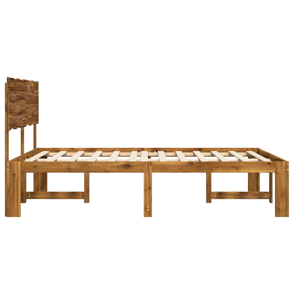 vidaXL Podwójna rama łóżka z wezgłowiem ROSTOCK naturalny 152 x 203 cm