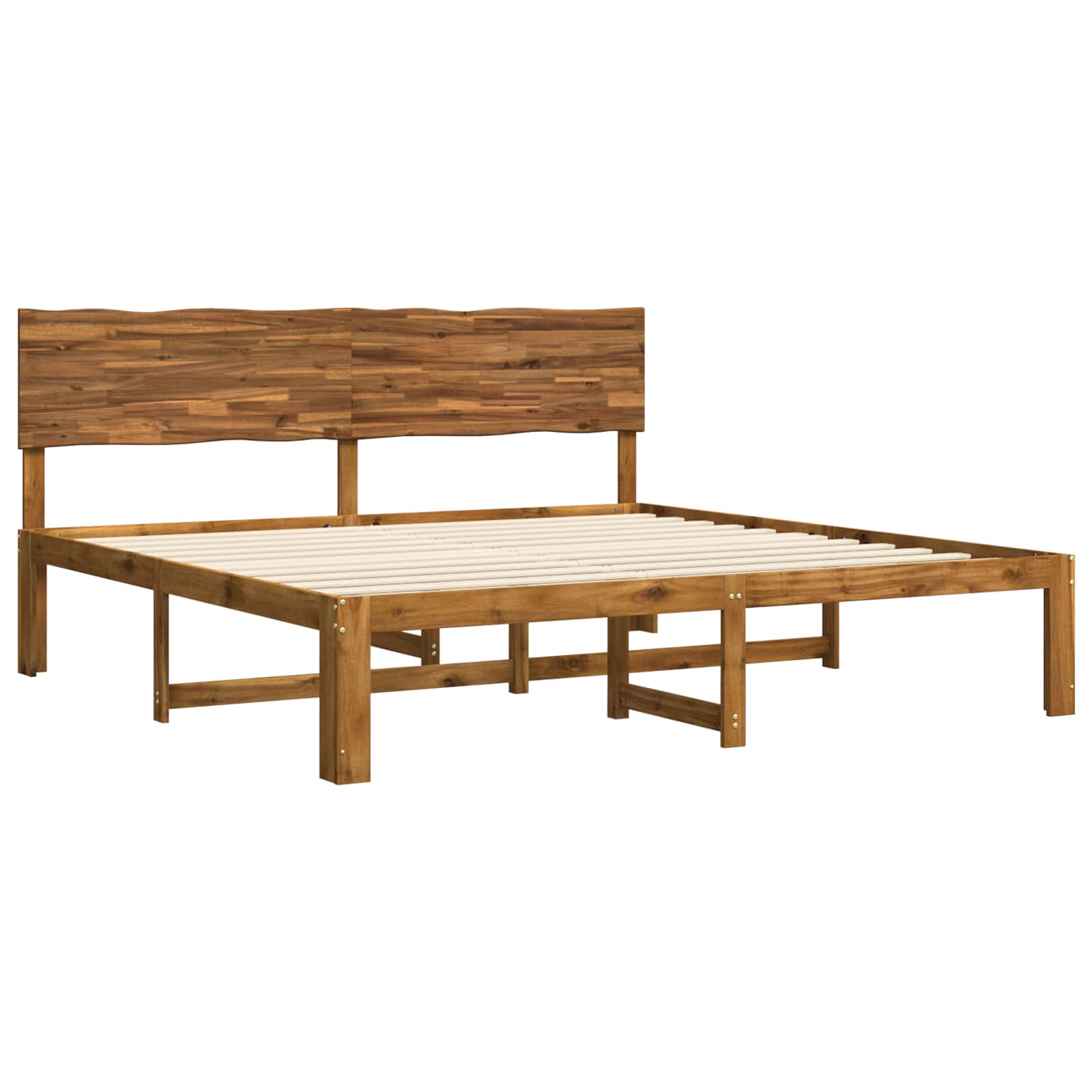 vidaXL Podwójna rama łóżka z wezgłowiem ROSTOCK naturalny 193 x 203 cm