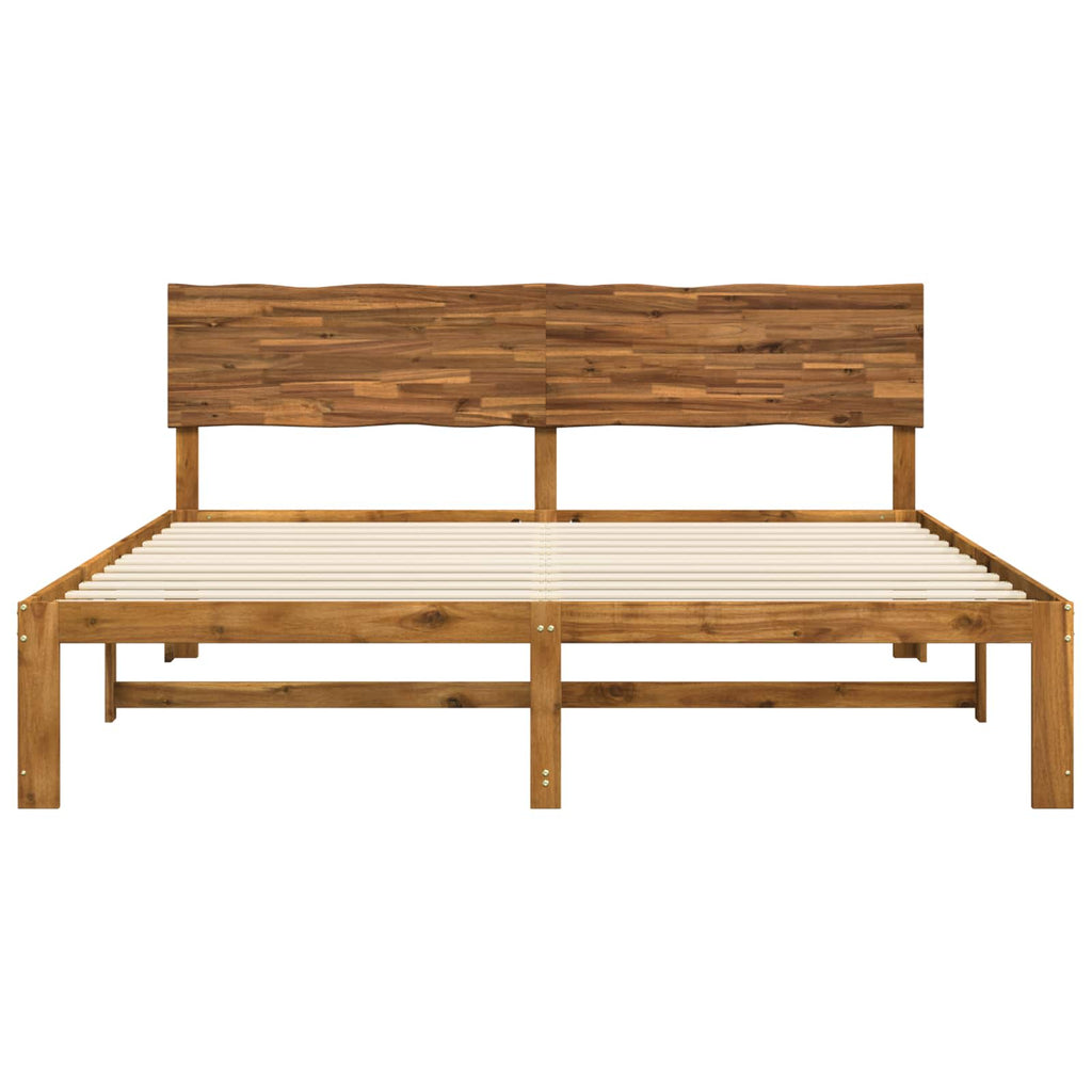 vidaXL Podwójna rama łóżka z wezgłowiem ROSTOCK naturalny 193 x 203 cm