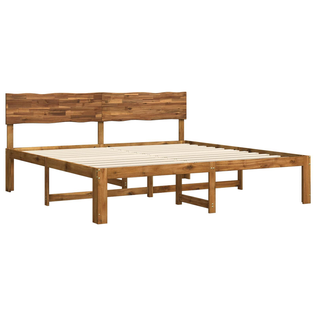 vidaXL Podwójna rama łóżka z wezgłowiem ROSTOCK naturalny 193 x 203 cm