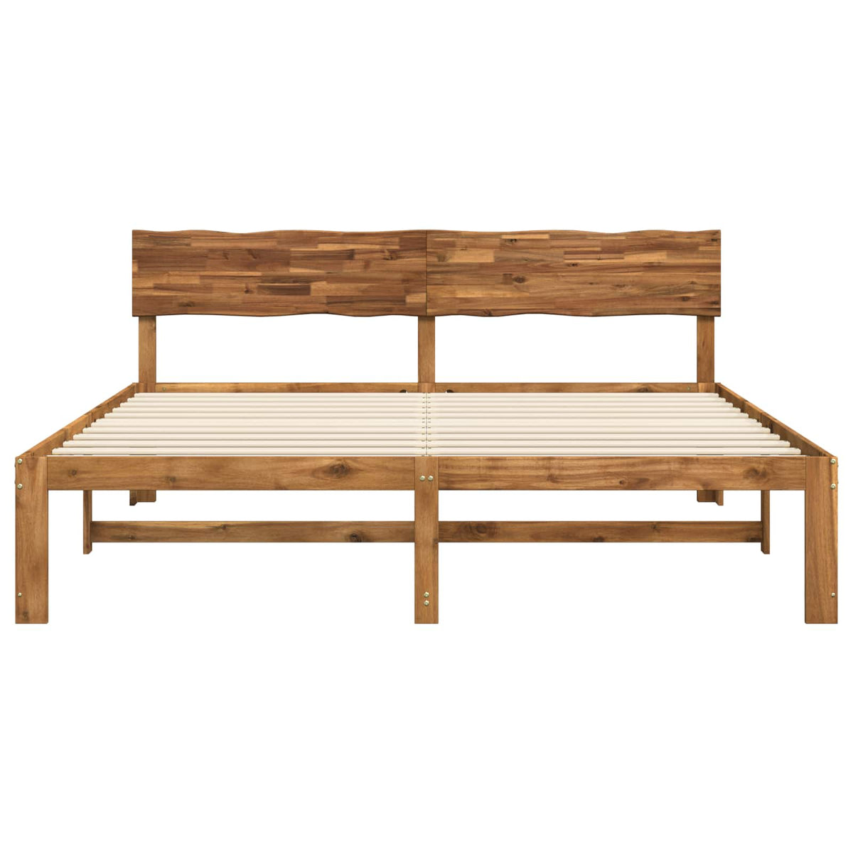 vidaXL Podwójna rama łóżka z wezgłowiem ROSTOCK naturalny 193 x 203 cm