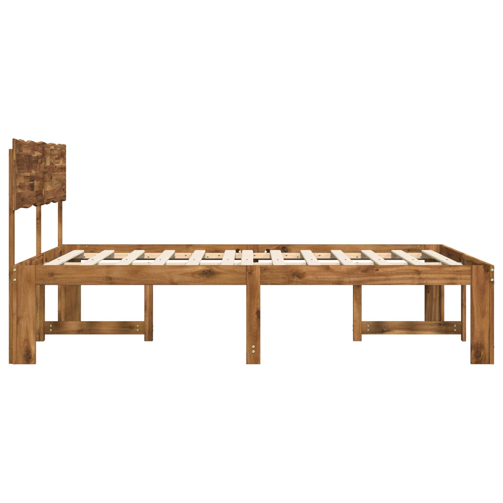 vidaXL Podwójna rama łóżka z wezgłowiem ROSTOCK naturalny 193 x 203 cm