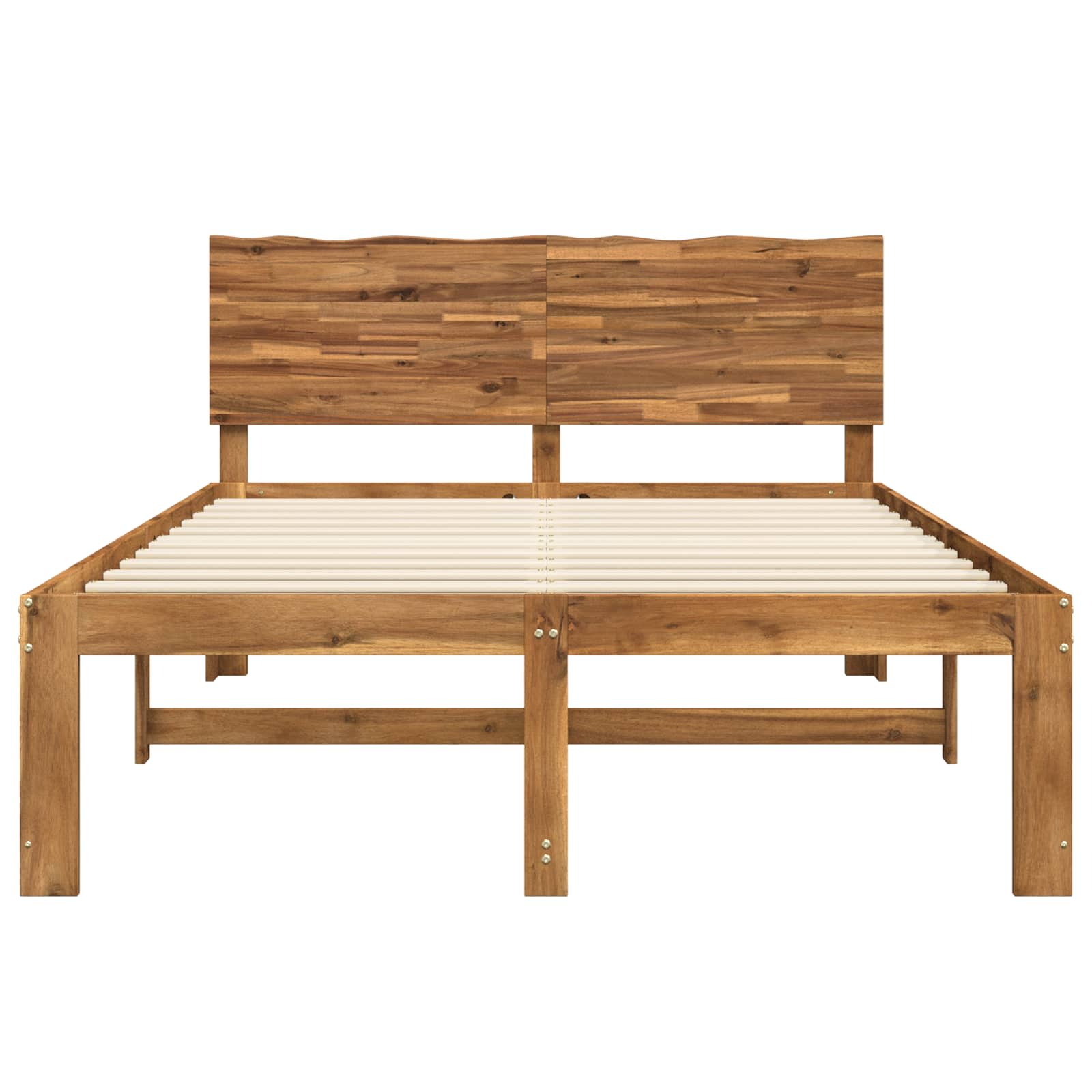 vidaXL Podwójna rama łóżka z wezgłowiem ROSTOCK naturalny 152 x 203 cm