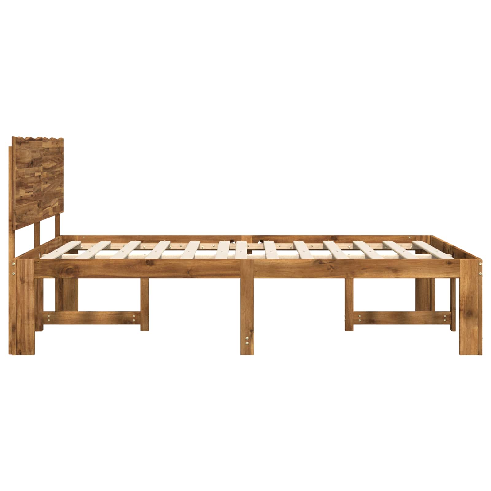 vidaXL Podwójna rama łóżka z wezgłowiem ROSTOCK naturalny 152 x 203 cm