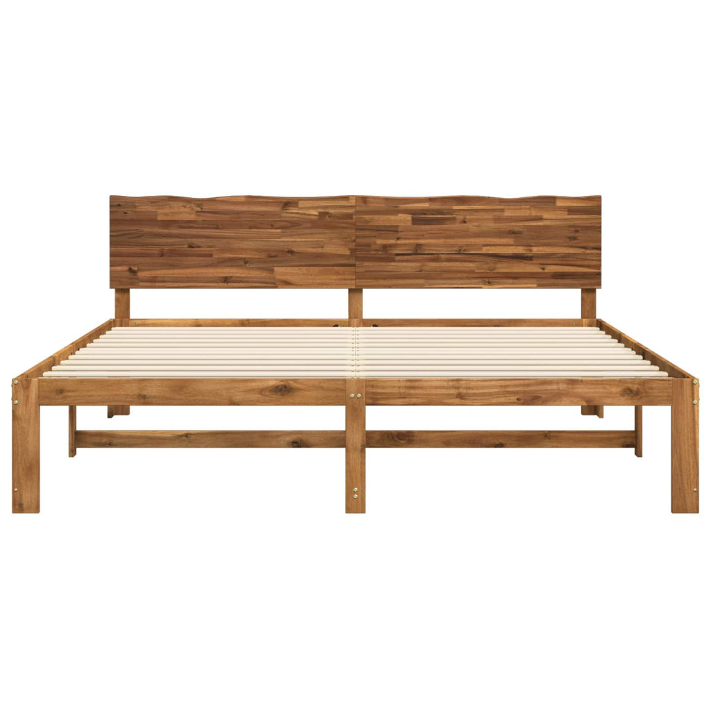vidaXL Podwójna rama łóżka z wezgłowiem ROSTOCK naturalny 193 x 203 cm