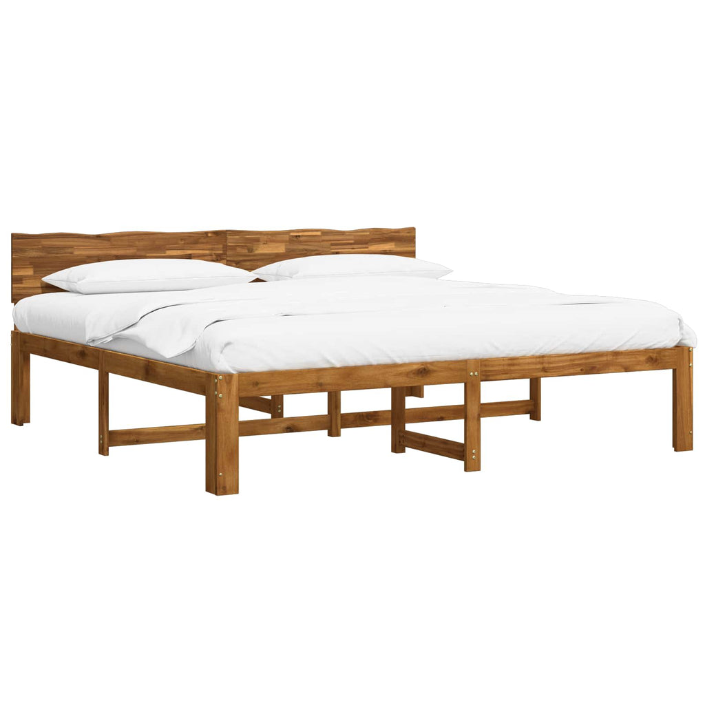 vidaXL Podwójna rama łóżka z wezgłowiem ROSTOCK naturalny 193 x 203 cm