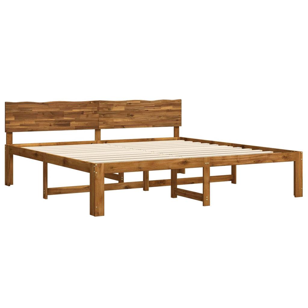 vidaXL Podwójna rama łóżka z wezgłowiem ROSTOCK naturalny 193 x 203 cm