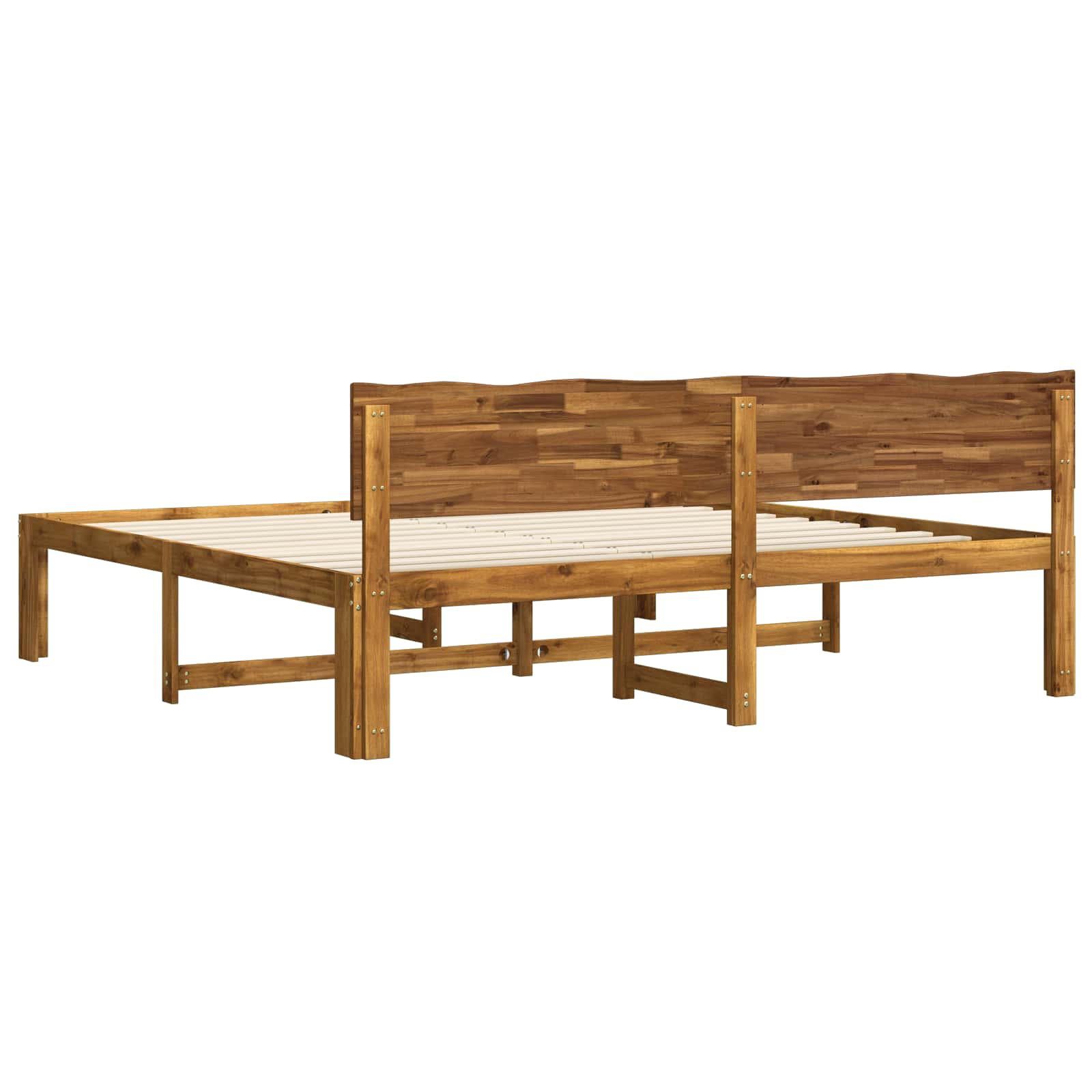 vidaXL Podwójna rama łóżka z wezgłowiem ROSTOCK naturalny 193 x 203 cm