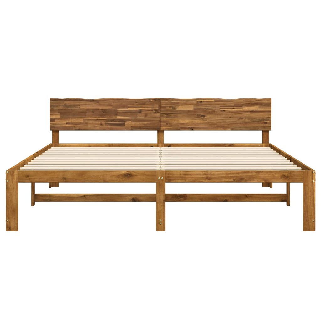 vidaXL Podwójna rama łóżka z wezgłowiem ROSTOCK naturalny 193 x 203 cm