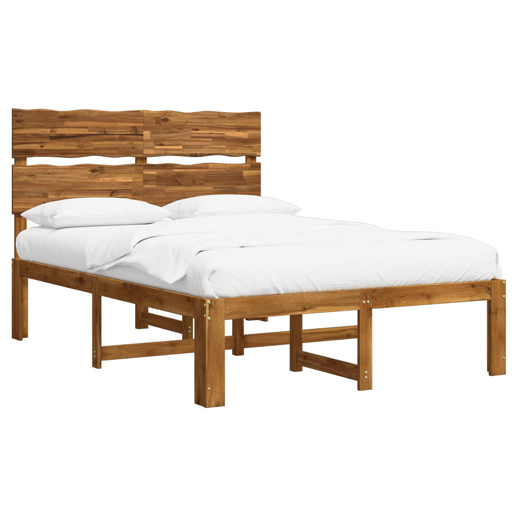 vidaXL Podwójna rama łóżka z wezgłowiem ROSTOCK naturalny 152 x 203 cm